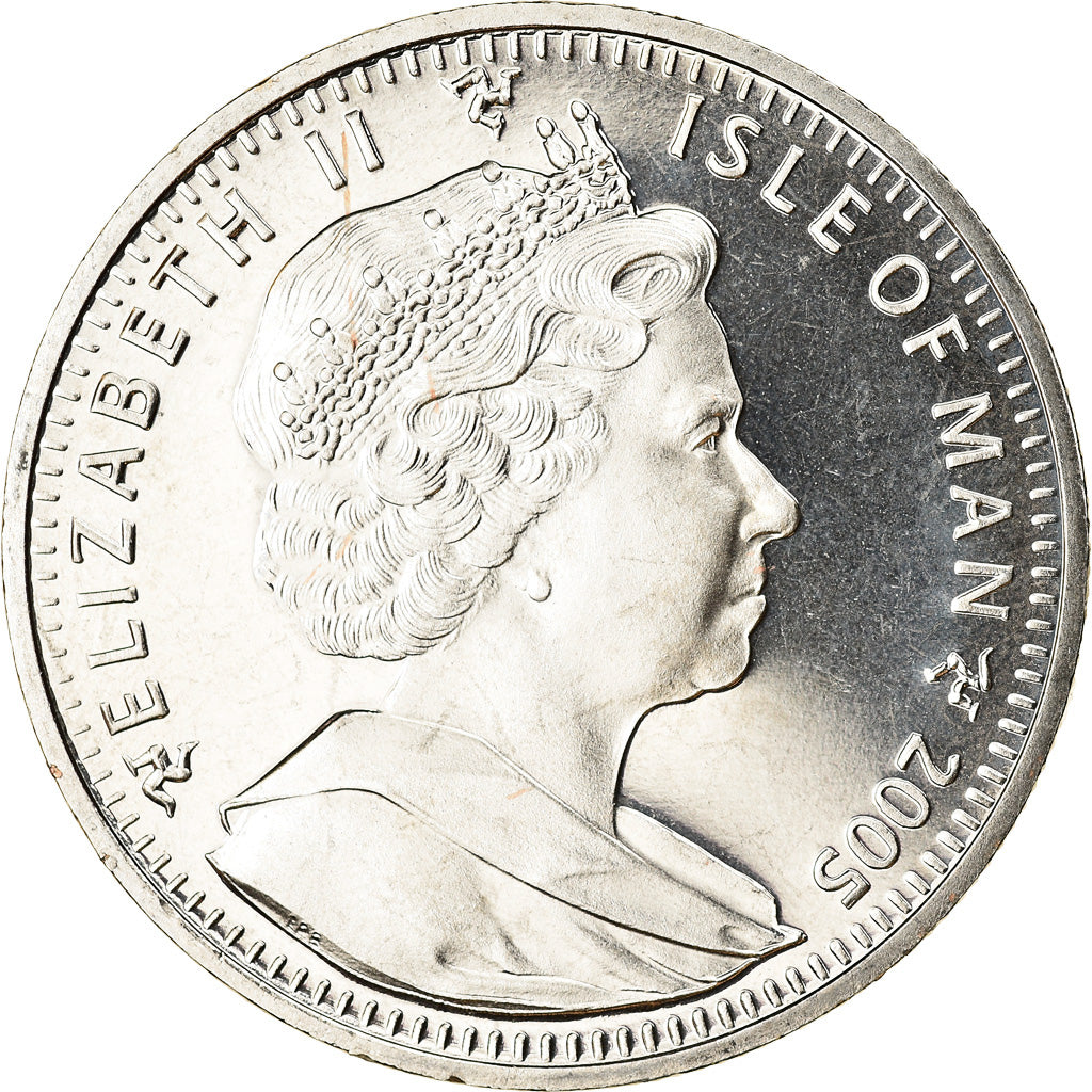 Monnaie, Isle of Man, Elizabeth II, Crown, 2005, Pobjoy Mint, White rose of