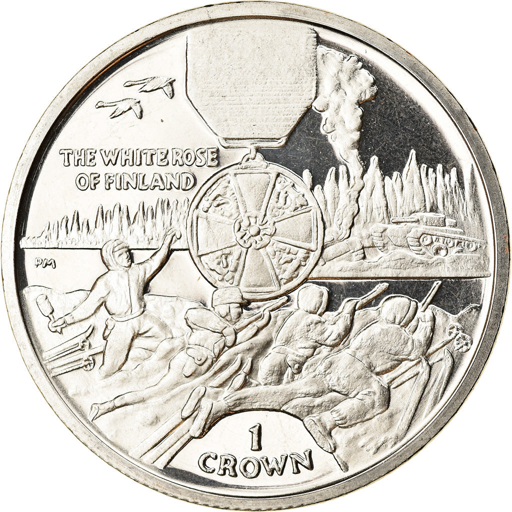 Monnaie, Isle of Man, Elizabeth II, Crown, 2005, Pobjoy Mint, White rose of