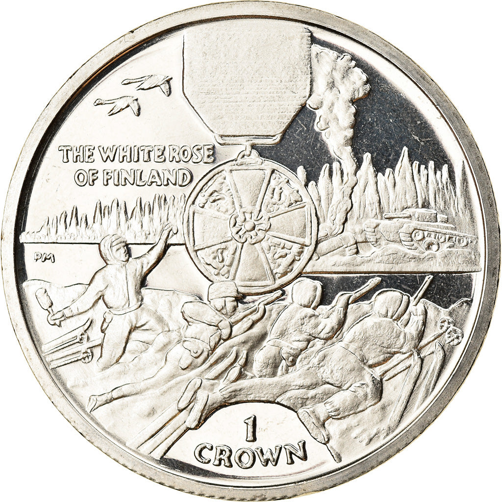 Coin, Isle of Man, Elizabeth II, Crown, 2005, Pobjoy Mint, White rose of