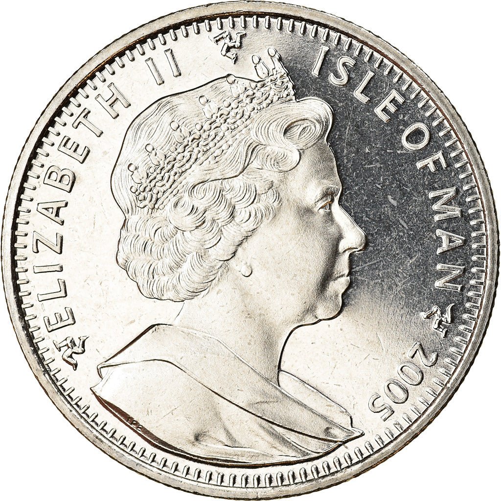 Coin, Isle of Man, Elizabeth II, Crown, 2005, Pobjoy Mint, Trafalgar - Bataille