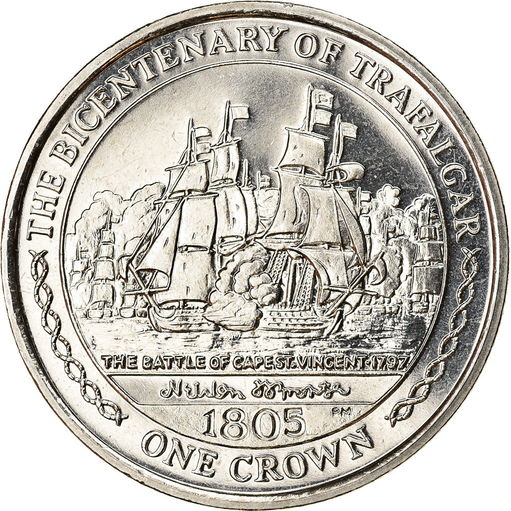 Monnaie, Isle of Man, Elizabeth II, Crown, 2005, Pobjoy Mint, Trafalgar -