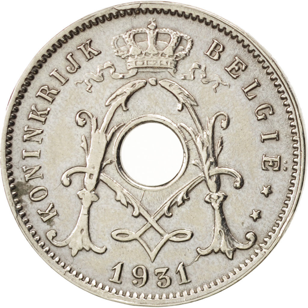 Belgio, 5 Centimes, 1931, BB+, Nichel-ottone, KM:94