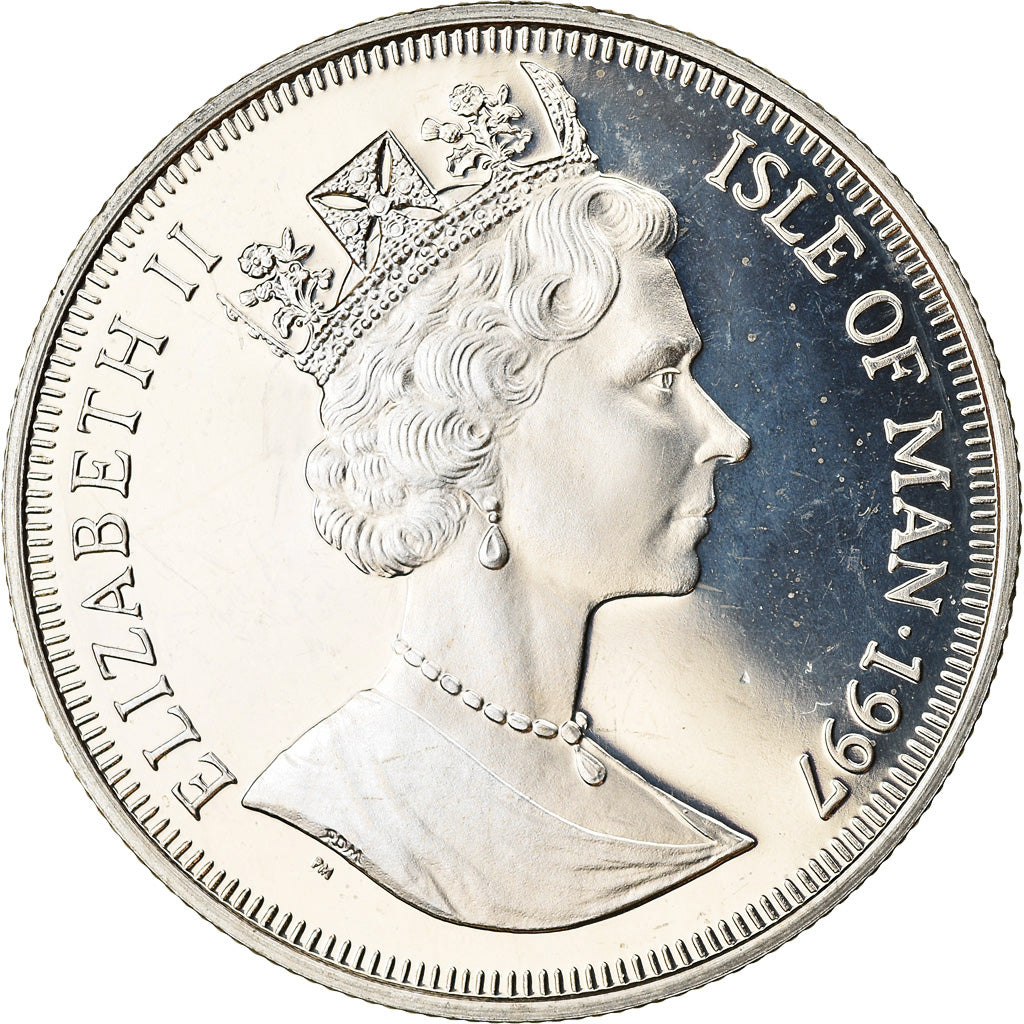 Coin, Isle of Man, Elizabeth II, Crown, 1997, Pobjoy Mint, Turist Trophy -