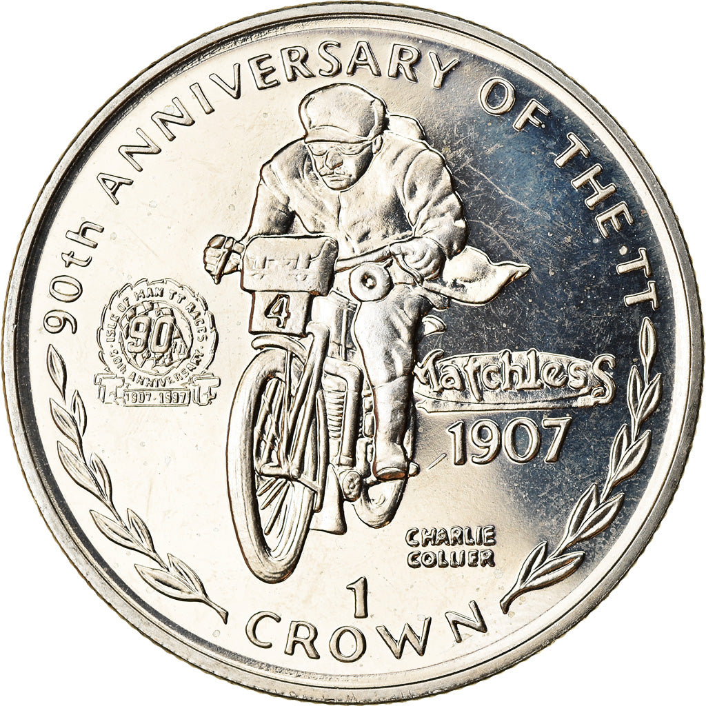 Monnaie, Isle of Man, Elizabeth II, Crown, 1997, Pobjoy Mint, Turist Trophy -