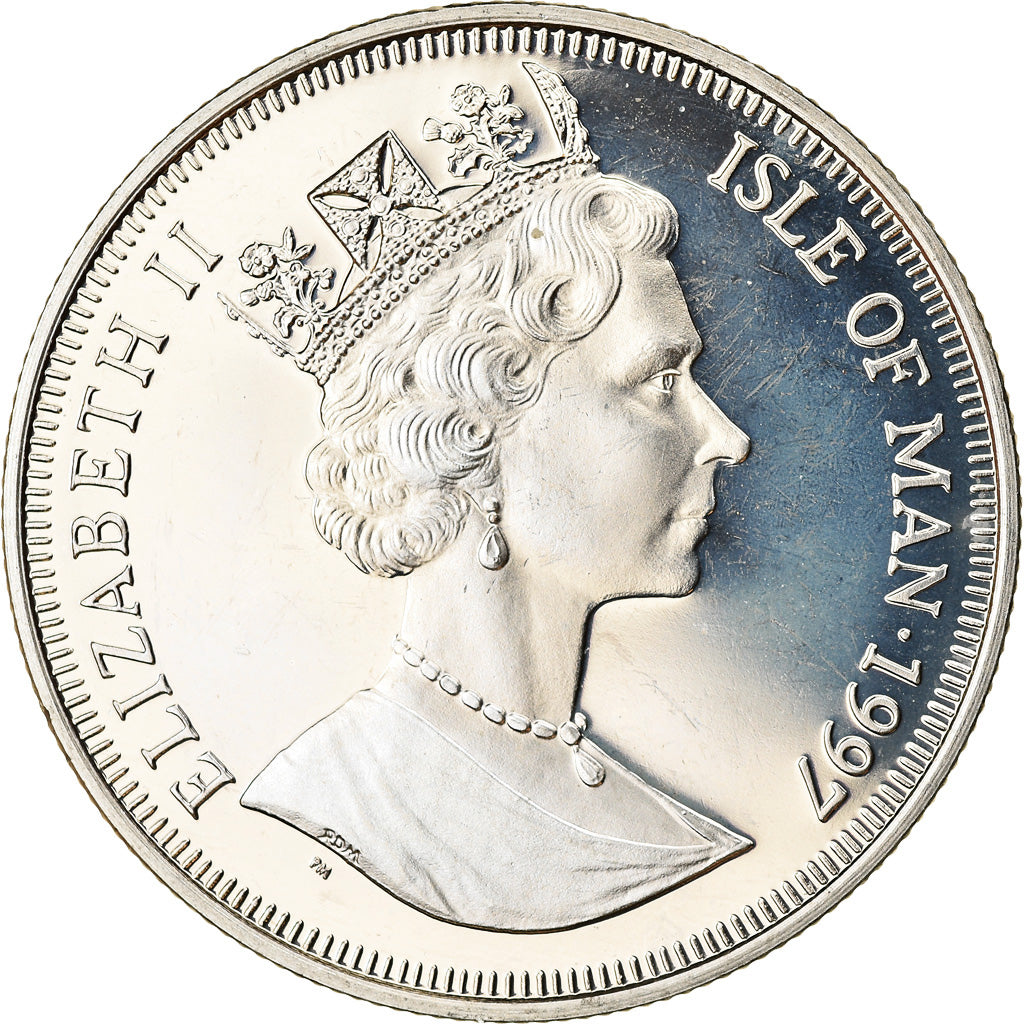 Coin, Isle of Man, Elizabeth II, Crown, 1997, Pobjoy Mint, Turist Trophy - Mike