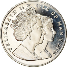 Moeda, Ilha de Man, Elizabeth II, Crown, 2012, Pobjoy Mint, Coupe d'Europe de