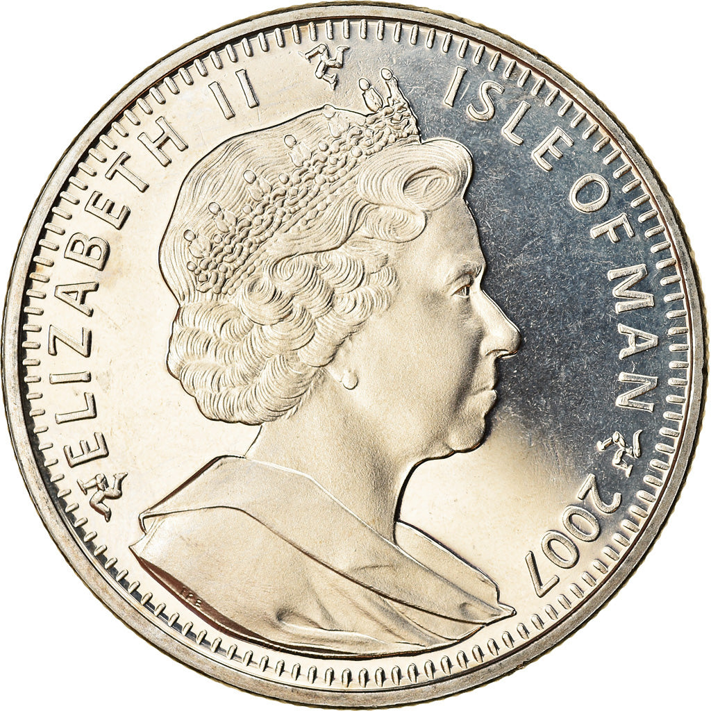 Coin, Isle of Man, Elizabeth II, Crown, 2007, Pobjoy Mint, Turist Trophy - Moto