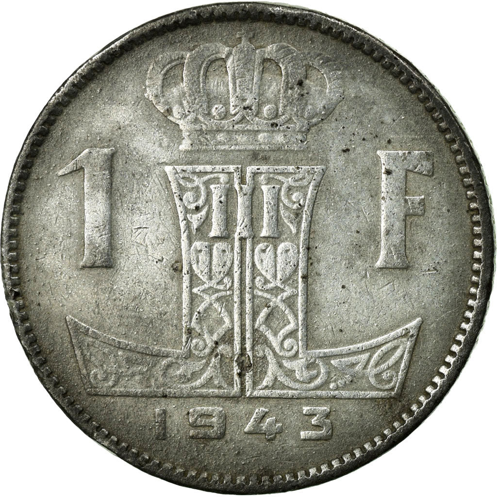 Coin, Belgium, Franc, 1943, EF(40-45), Zinc, KM:128