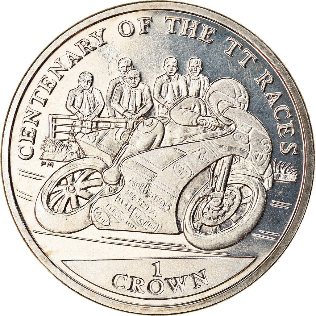 Coin, Isle of Man, Elizabeth II, Crown, 2007, Pobjoy Mint, Turist Trophy - Moto