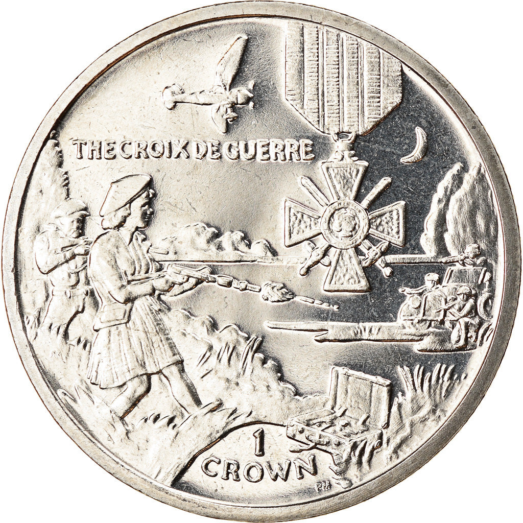 Moneta, Isola di Man, Elizabeth II, Crown, 2004, Pobjoy Mint, Croix de guerre