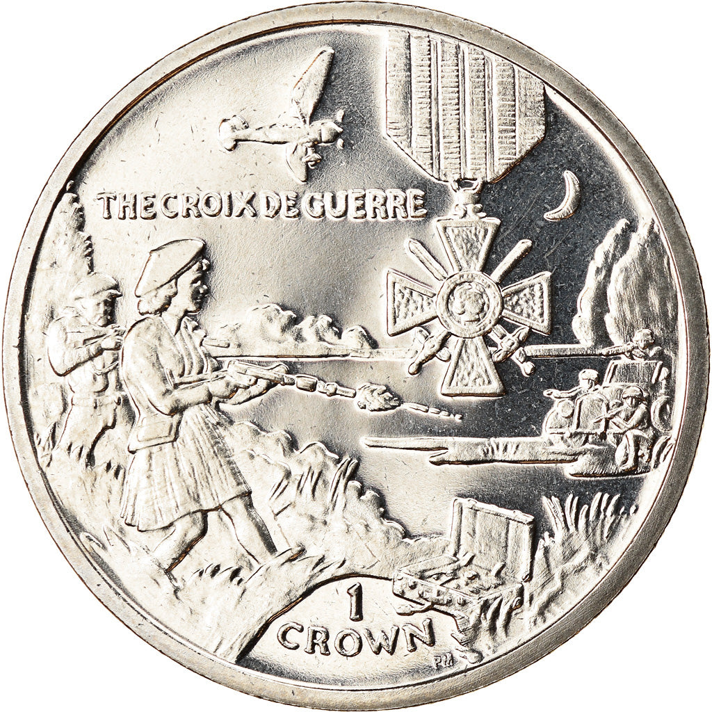 Coin, Isle of Man, Elizabeth II, Crown, 2004, Pobjoy Mint, Croix de guerre