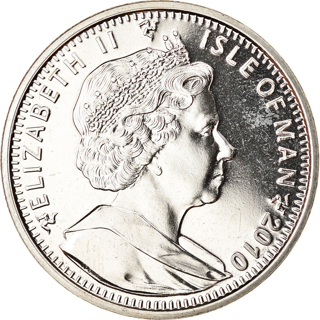 Coin, Isle of Man, Crown, 2010, Pobjoy Mint, Jeux Olympiques 2012 - Natation
