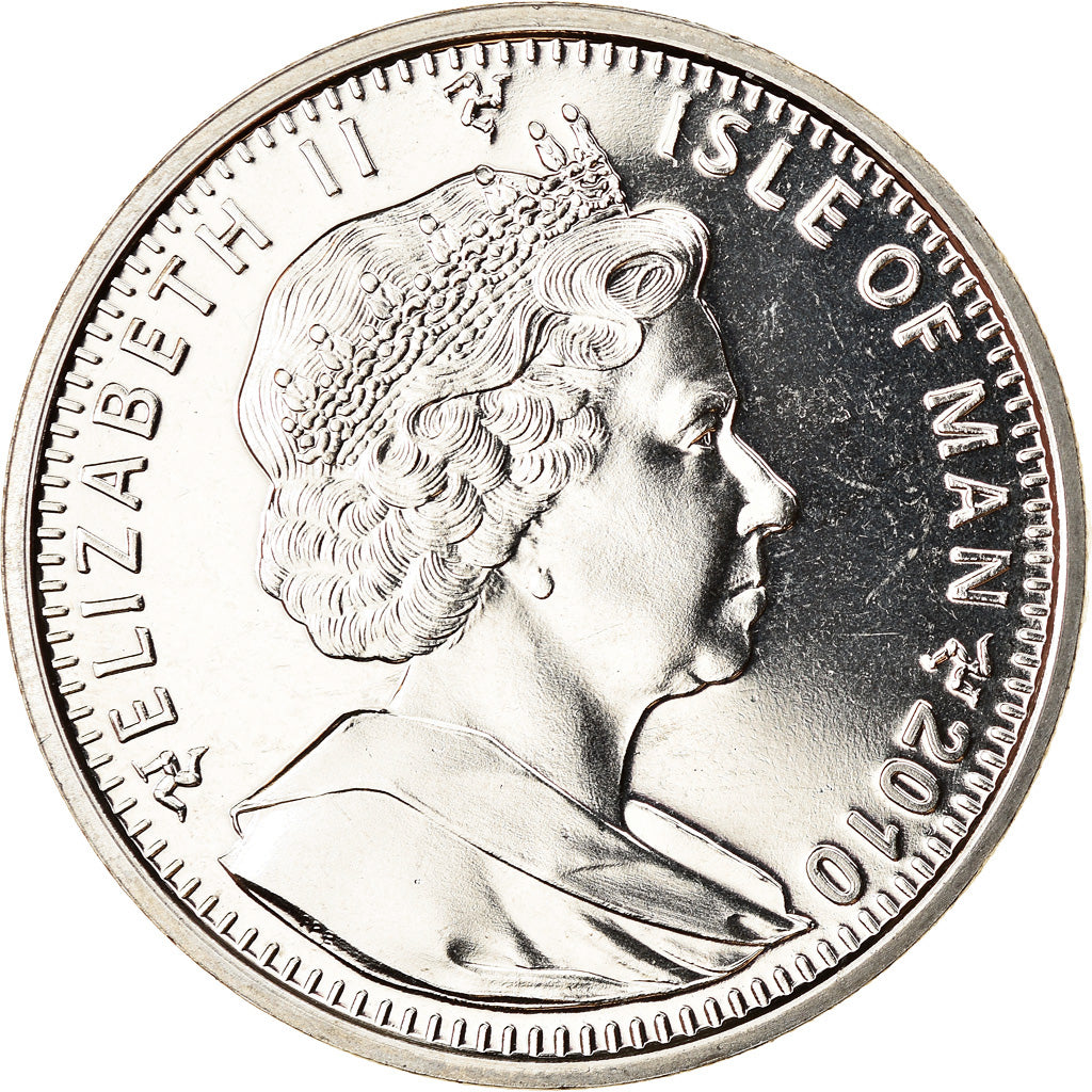 Moneta, Isola di Man, Crown, 2010, Pobjoy Mint, Jeux Olympiques 2012 - Natation
