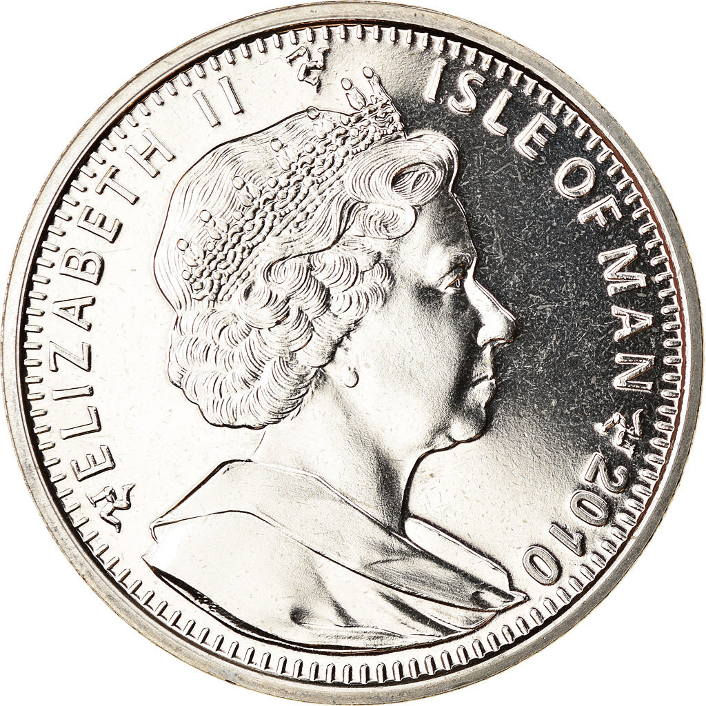 Coin, Isle of Man, Crown, 2010, Pobjoy Mint, Jeux Olympiques 2012 - Natation