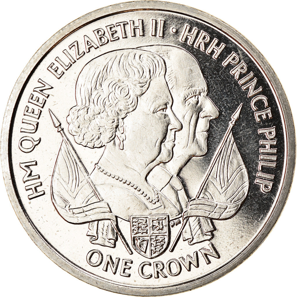Coin, Isle of Man, Elizabeth II, Crown, 2011, Pobjoy Mint, Elizabeth II et le