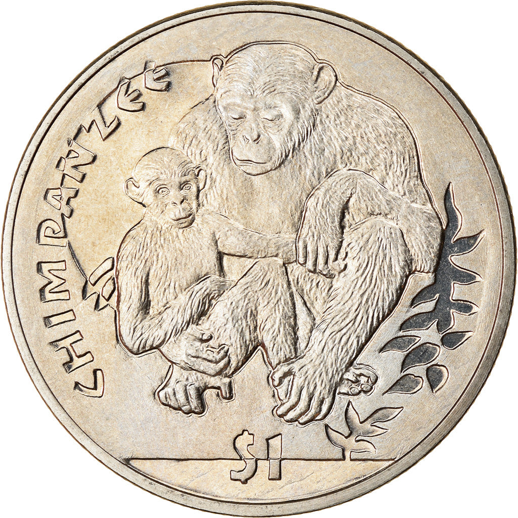 Moneta, Sierra Leone, Dollar, 2010, British Royal Mint, Chimpanzé, SPL