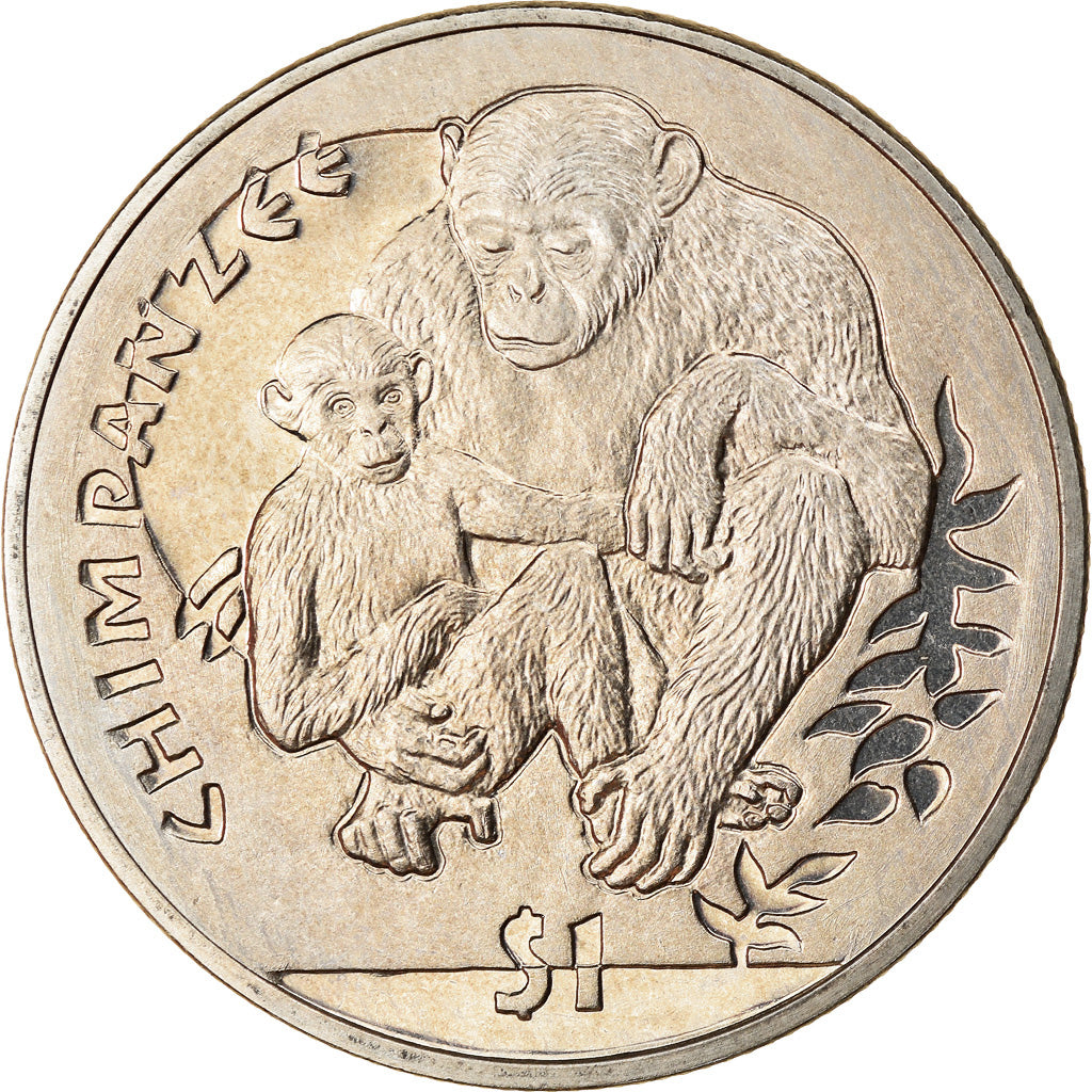 Münze, Sierra Leone, Dollar, 2010, British Royal Mint, Chimpanzé, UNZ
