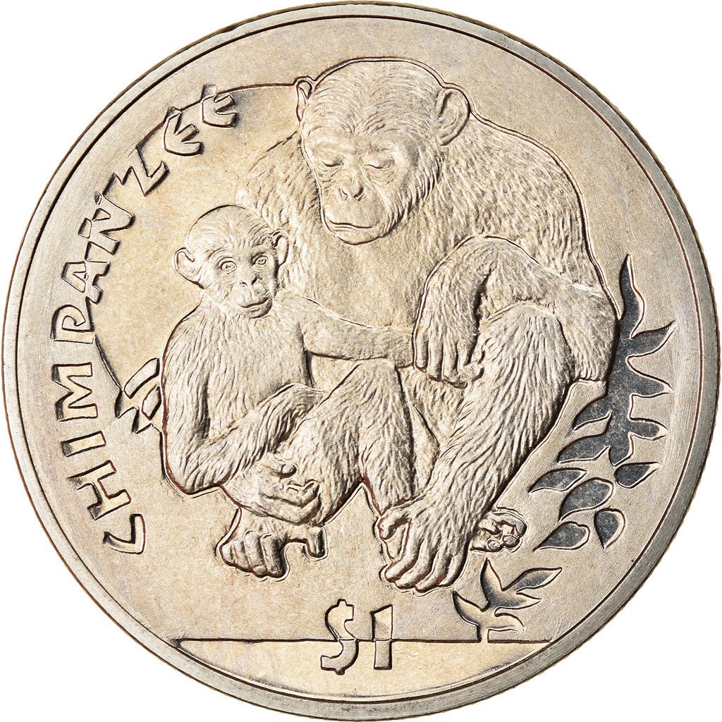 Coin, Sierra Leone, Dollar, 2010, British Royal Mint, Chimpanzé, MS(63)