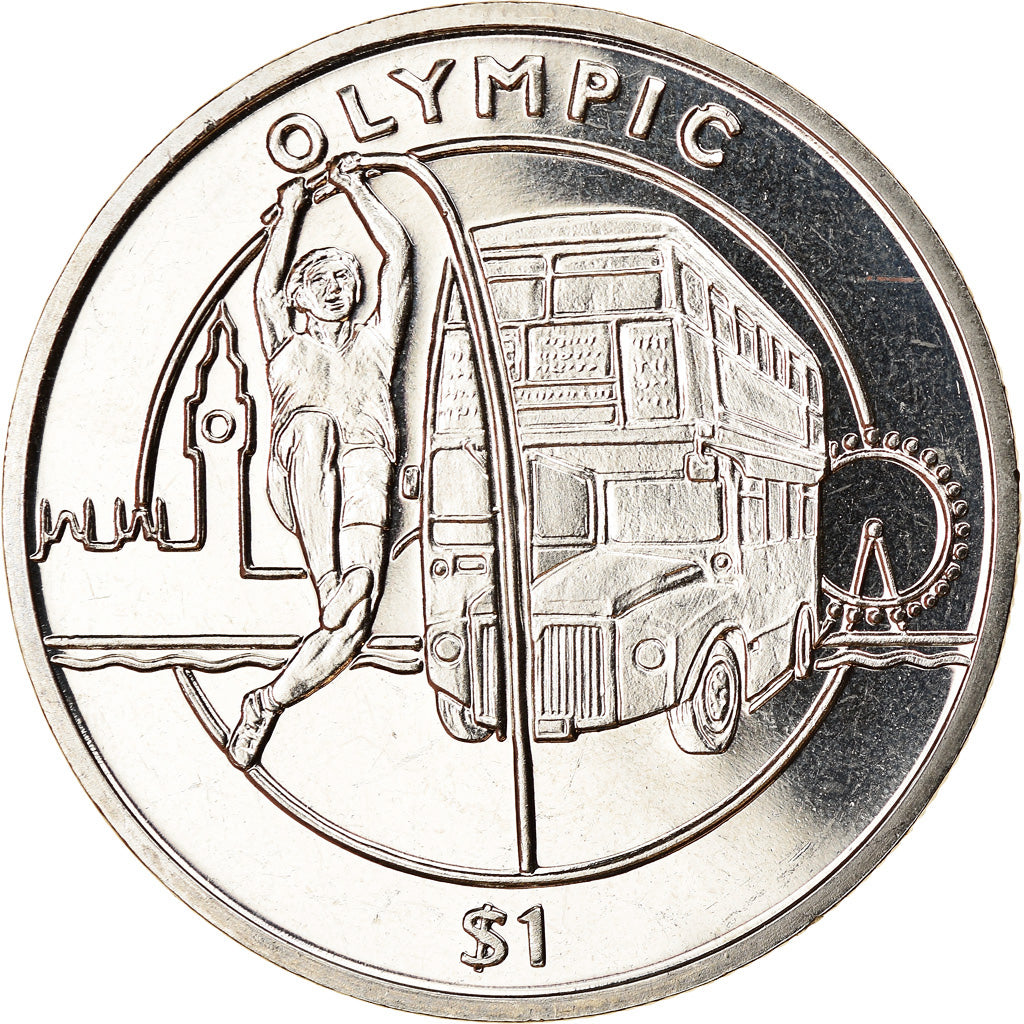 Moeda, Serra Leoa, Dollar, 2012, British Royal Mint, Saut à la perche, MS(63)