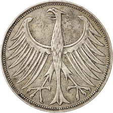 Coin, GERMANY - FEDERAL REPUBLIC, 5 Mark, 1951, Hamburg, EF(40-45), Silver