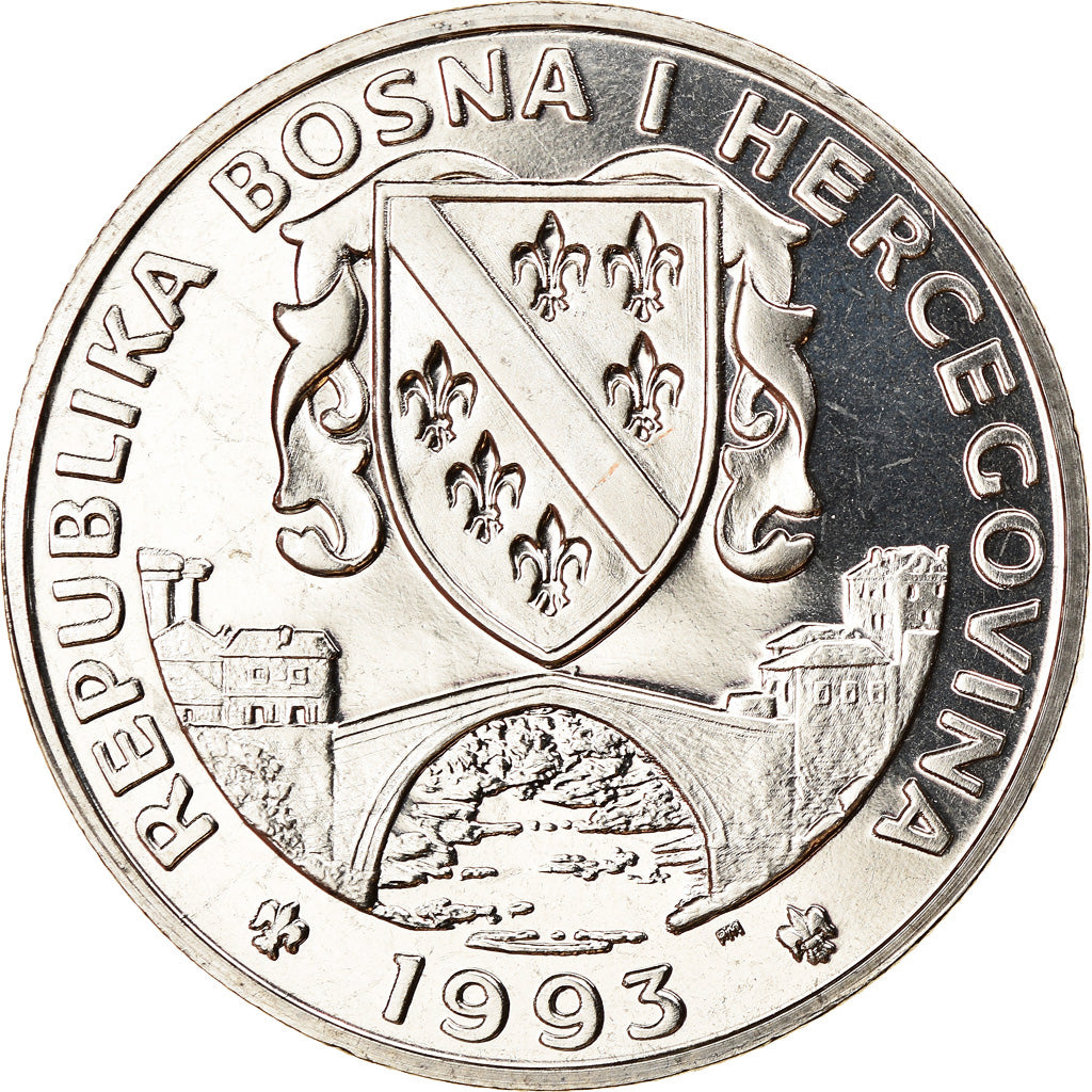 Monnaie, Bosnia - Herzegovina, 500 Dinara, 1993, British Royal Mint, Dinosaures