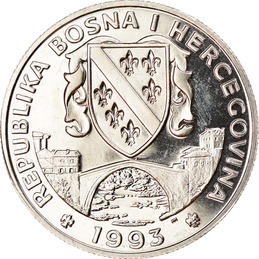 Moneta, Bosnia - Erzegovina, 500 Dinara, 1993, British Royal Mint, Dinosaures -