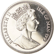 Coin, Isle of Man, Elizabeth II, Crown, 1993, Pobjoy Mint, Dinosaures -