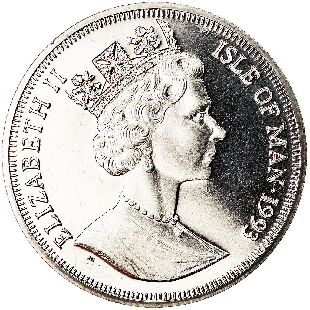 Monnaie, Isle of Man, Elizabeth II, Crown, 1993, Pobjoy Mint, Dinosaures -