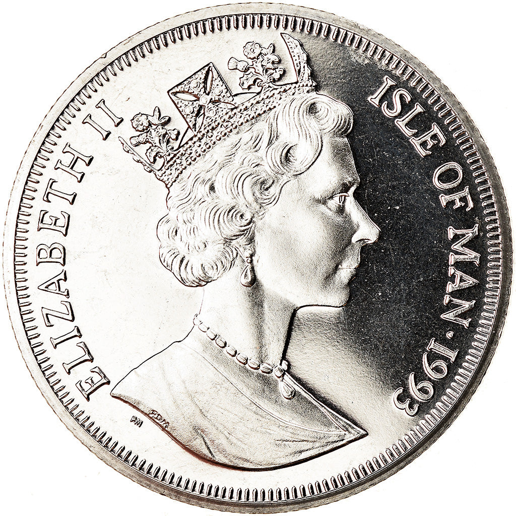 Moneta, Isola di Man, Elizabeth II, Crown, 1993, Pobjoy Mint, Dinosaures -