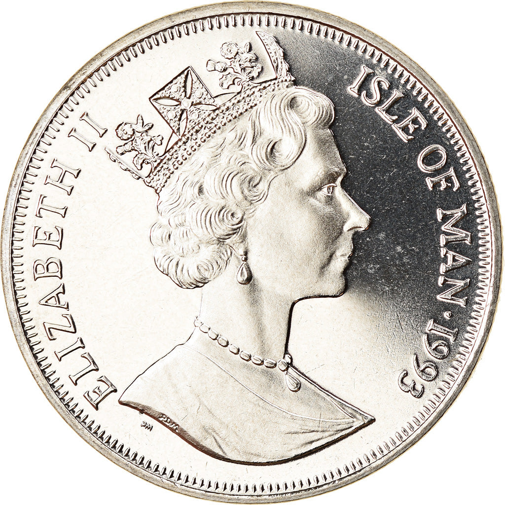 Monnaie, Isle of Man, Elizabeth II, Crown, 1993, Pobjoy Mint, Dinosaures -