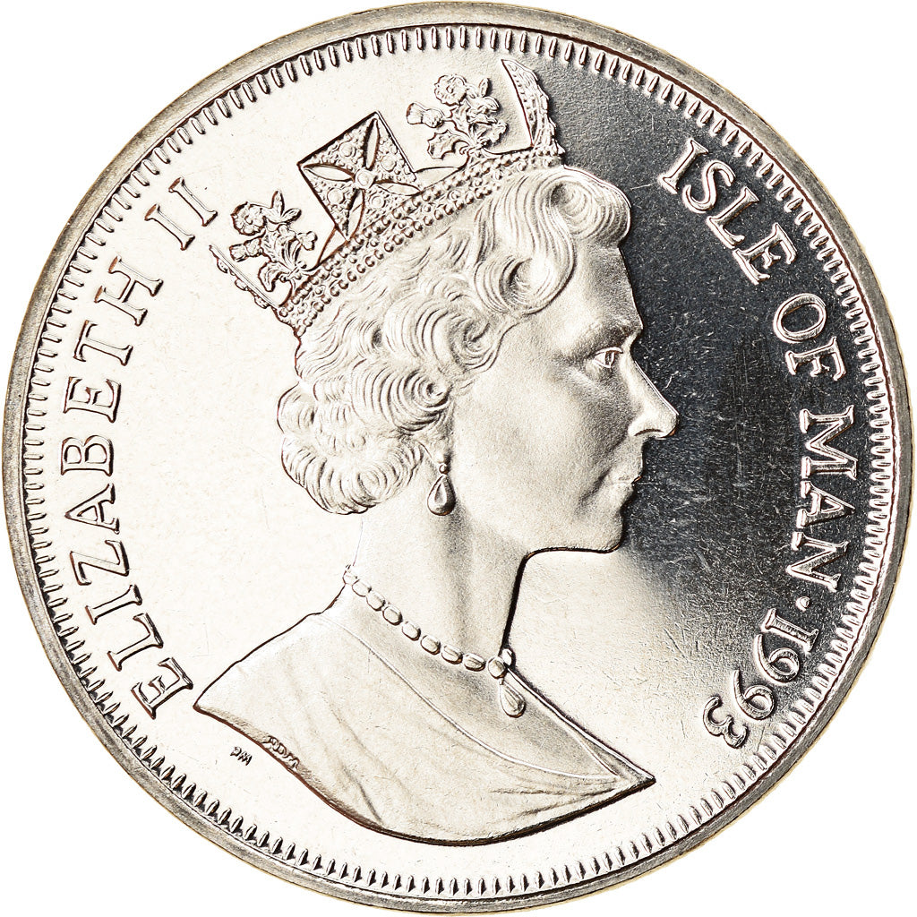 Coin, Isle of Man, Elizabeth II, Crown, 1993, Pobjoy Mint, Dinosaures -