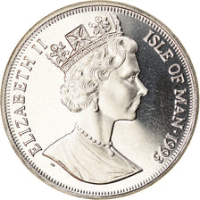 Coin, Isle of Man, Elizabeth II, Crown, 1993, Pobjoy Mint, Dinosaures -