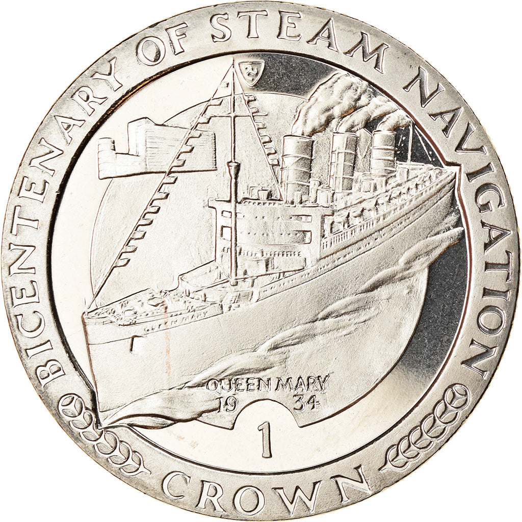 Monnaie, Isle of Man, Elizabeth II, Crown, 1998, Pobjoy Mint, Bateaux - Queen