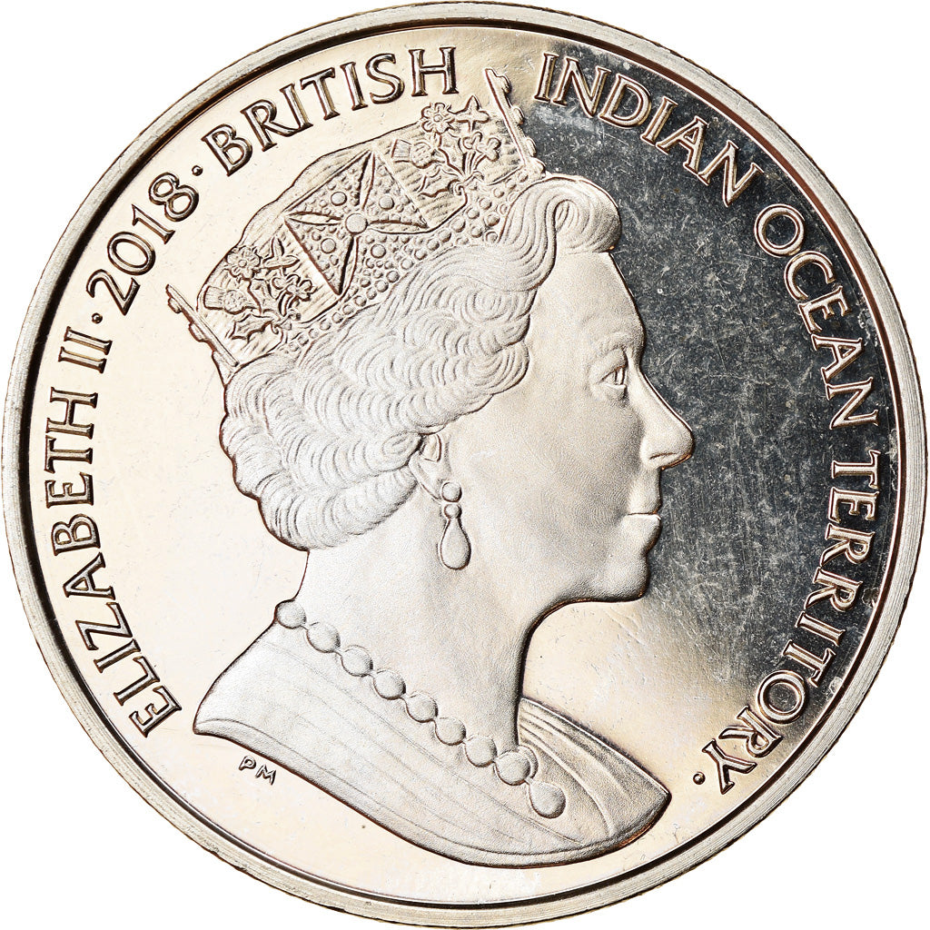 Coin, British Indian Ocean, 2 Pounds, 2018, Vie sous-marine - Raie Manta