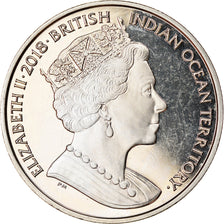 Coin, British Indian Ocean, 2 Pounds, 2018, Vie sous-marine - Raie Manta