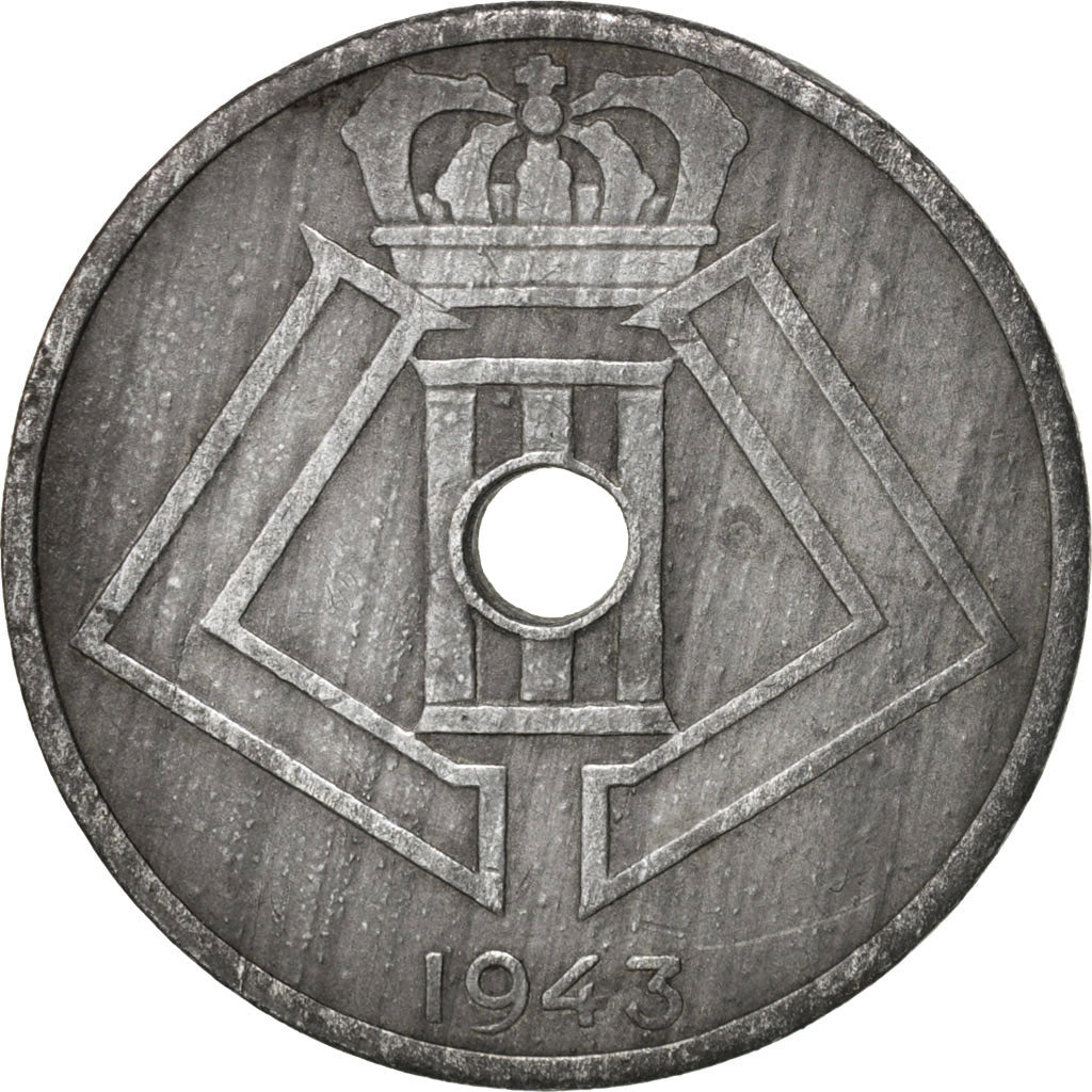 Coin, Belgium, 25 Centimes, 1943, EF(40-45), Zinc, KM:131