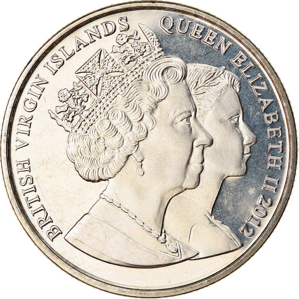 Münze, BRITISH VIRGIN ISLANDS, Dollar, 2012, Franklin Mint, Reine Elizabeth à