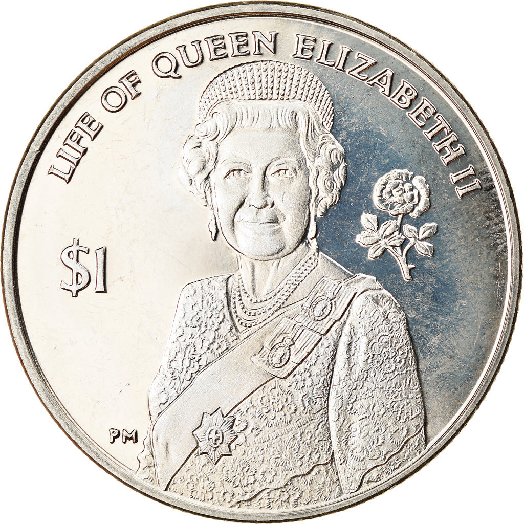 Moeda, Ilhas Virgens Britânicas, Dollar, 2012, Franklin Mint, Elizabeth II -
