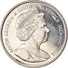 Monnaie, South Georgia and the South Sandwich Islands, 2 Pounds, 2012, Manchot