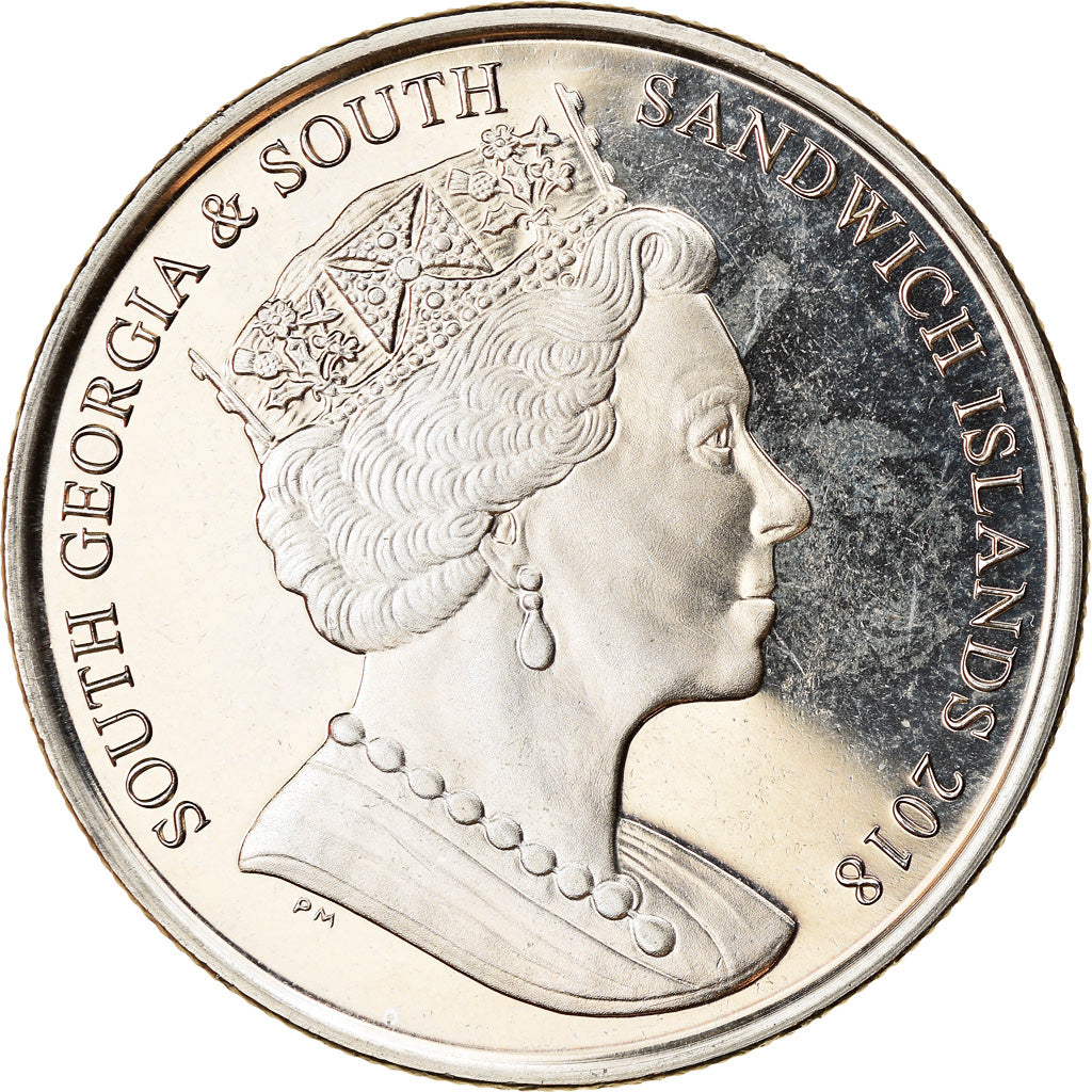 Monnaie, South Georgia and the South Sandwich Islands, 2 Pounds, 2018, Léopard