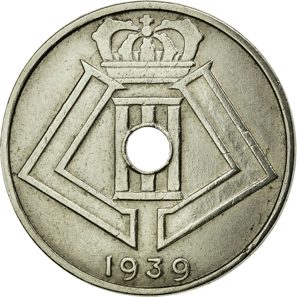 Coin, Belgium, 25 Centimes, 1939, EF(40-45), Nickel-brass, KM:114.1