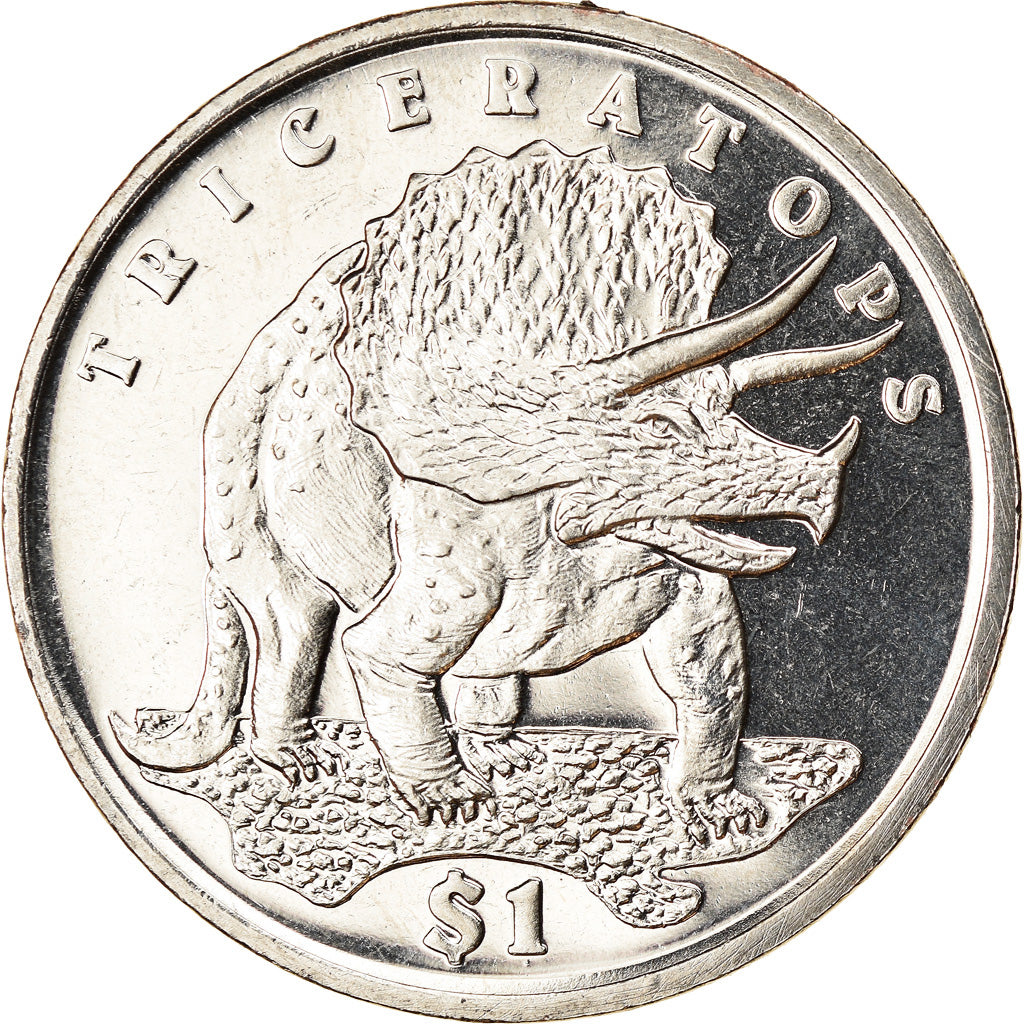 Coin, Sierra Leone, Dollar, 2006, Pobjoy Mint, Dinosaures - Tricératops