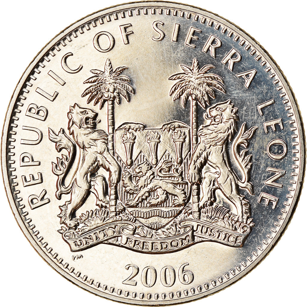 Coin, Sierra Leone, Dollar, 2006, British Royal Mint, L'homme de Vitruve -