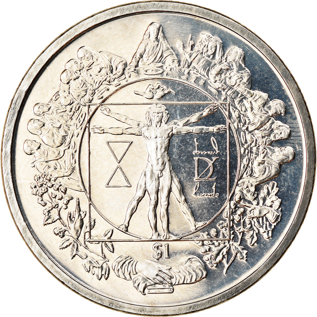Coin, Sierra Leone, Dollar, 2006, British Royal Mint, L'homme de Vitruve -