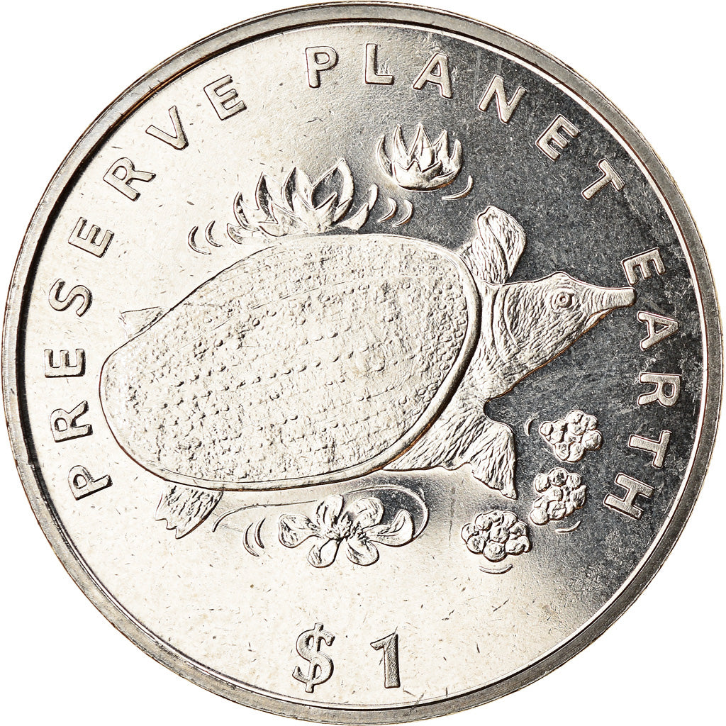 Coin, Liberia, Dollar, 1994, Tortues - Trionyx de Chine, MS(63), Copper-nickel