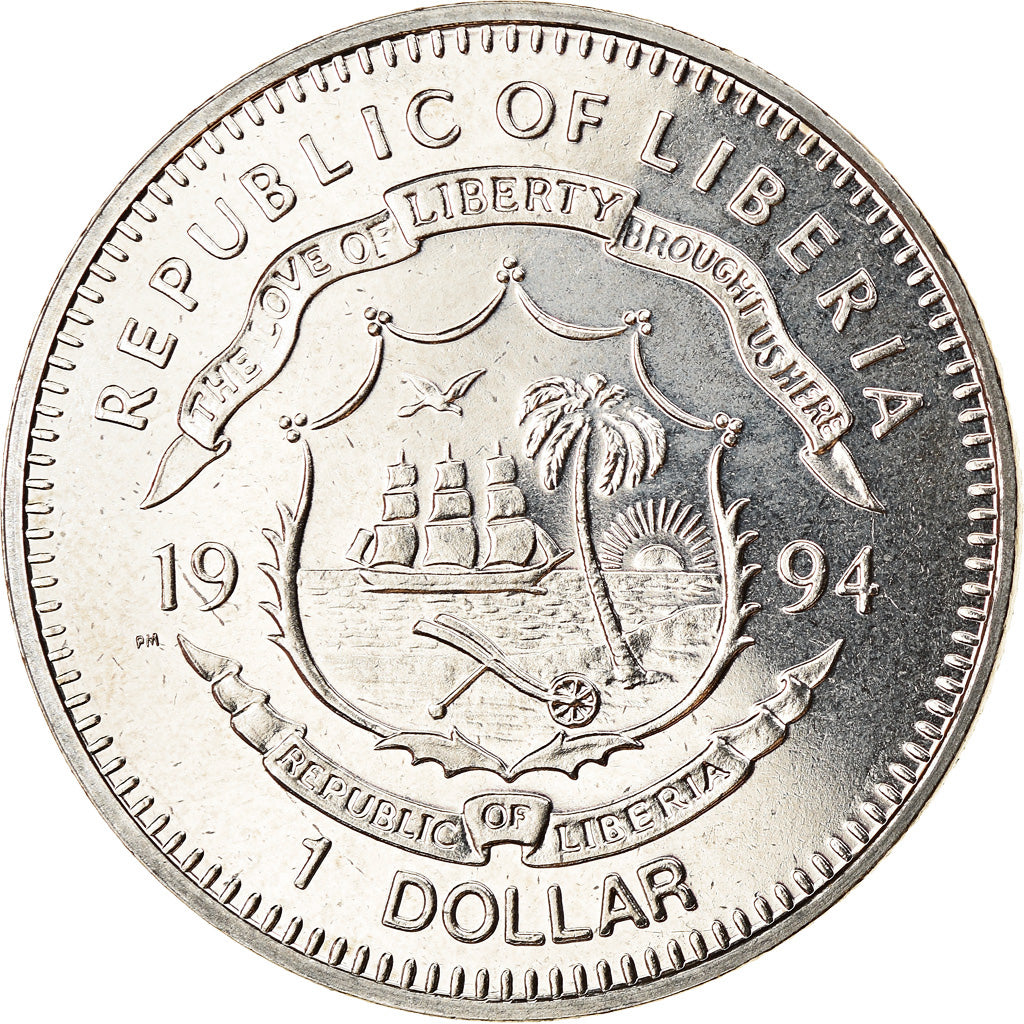 Coin, Liberia, Dollar, 1994, Tortues - Trionyx de Chine, MS(63), Copper-nickel
