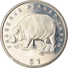 Münze, Liberia, Dollar, 1994, Faune africaine - Hippopotame, UNZ