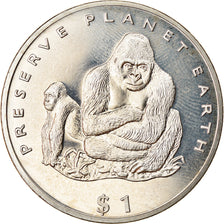 Coin, Liberia, Dollar, 1994, Faune africaine - Gorille, MS(63), Copper-nickel