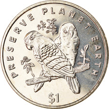 Moneta, Liberia, Dollar, 1996, Oiseaux - Les Inséparables, SPL, Rame-nichel
