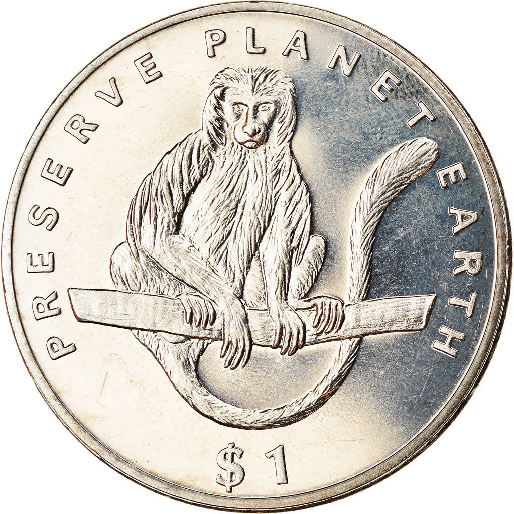 Münze, Eritrea, Dollar, 1994, Singes - Colobe ou Guereza, UNZ, Copper-nickel